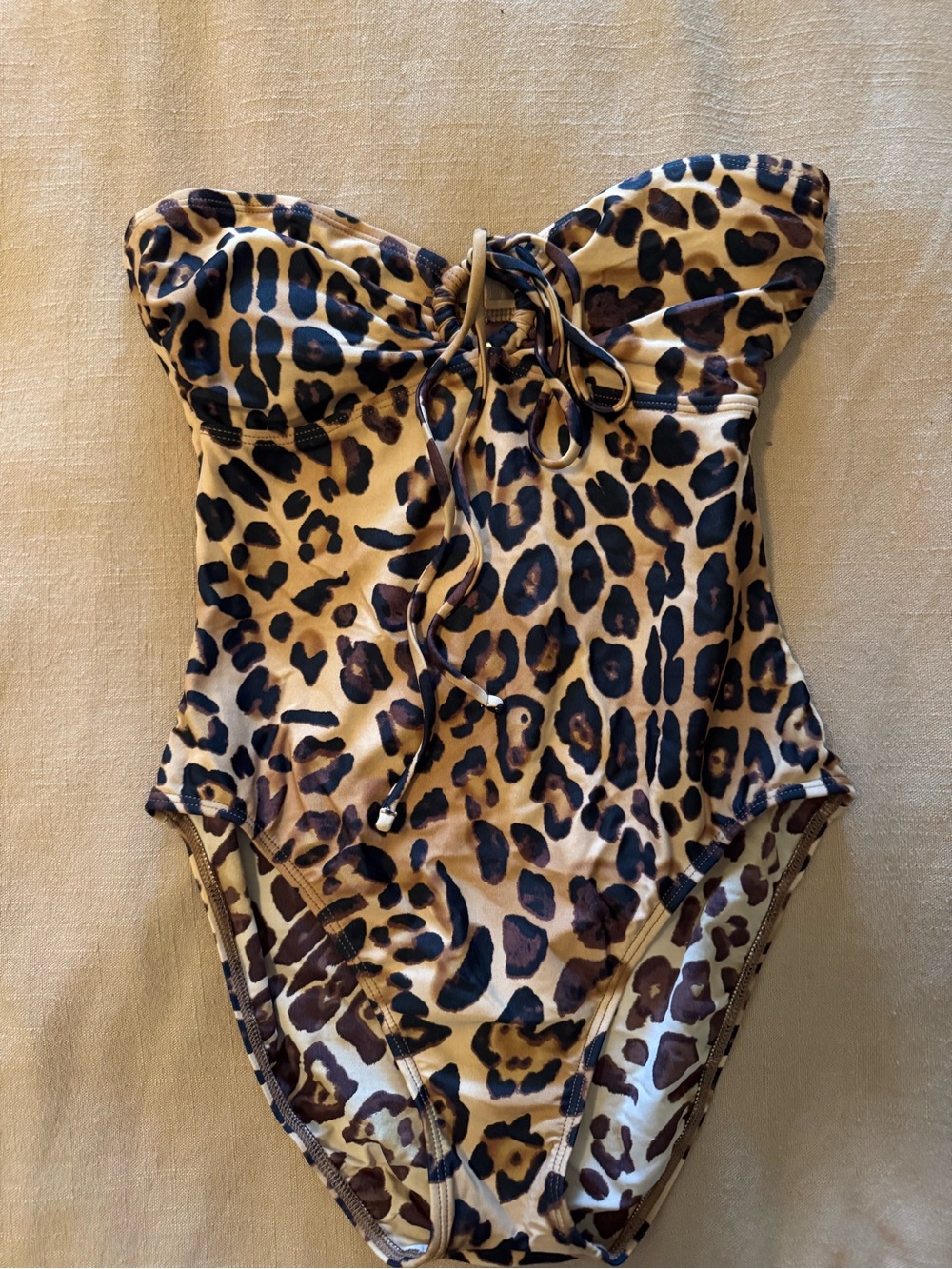Vintage Ralph Lauren Brown and Cream Leopard One-Piece